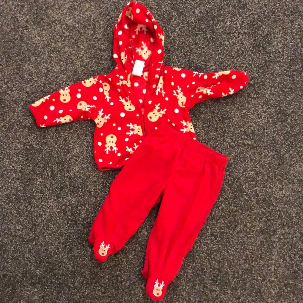 2pc Soft Fleece Reindeer Outfit